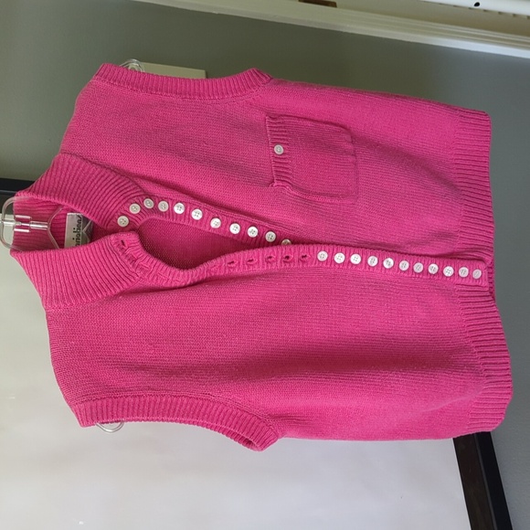 VTG pink button up vest - Picture 1 of 4